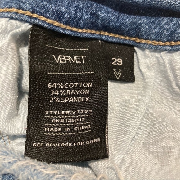 VERVET Sz 29 Ankle Skinny Fit Raw Waist and Hem Mid Wash Jeans - Picture 11 of 13